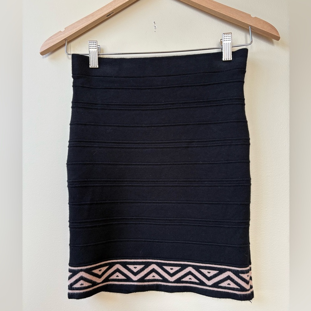 Forever 21 Black Pencil Skirt with  Tan Accents Size S